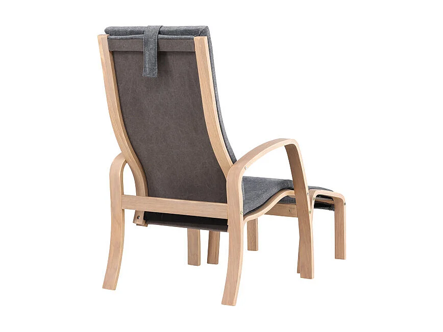 Fauteuil Avec Repose-Pieds "Groto" 104cm Gris Foncé