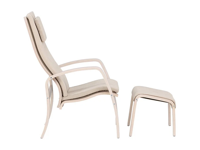 Fauteuil Avec Repose-Pieds "Groto" 104cm Beige