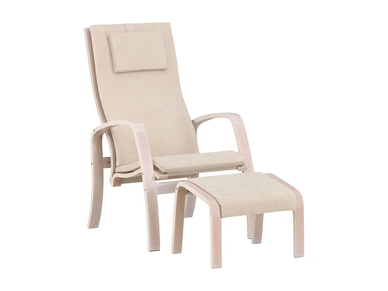 Fauteuil Avec Repose-Pieds "Groto" 104cm Beige