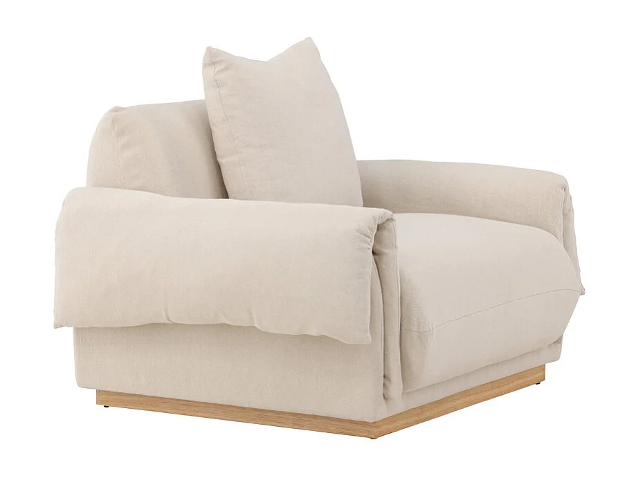 Fauteuil Design Effet Lin "Mollosund" 118cm Beige