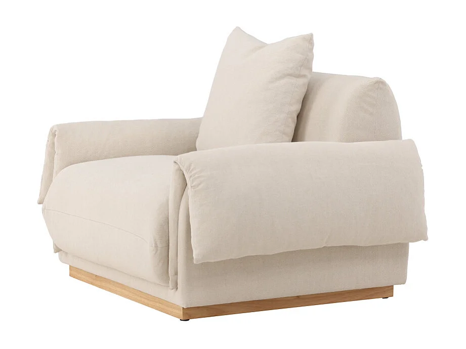 Fauteuil Design Effet Lin "Mollosund" 118cm Beige