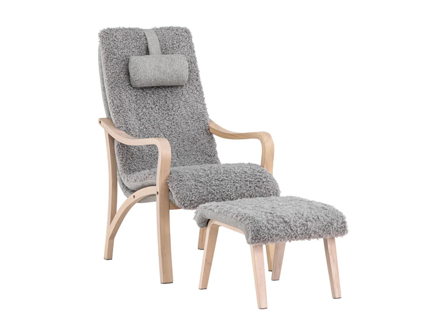Fauteuil Avec Repose-Pieds "Faro" 107cm Gris