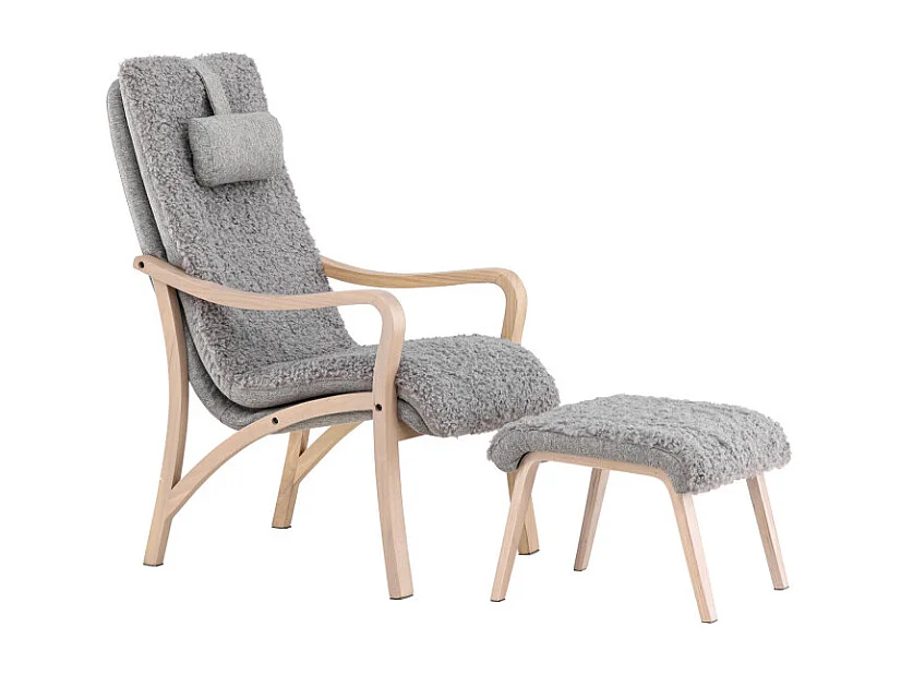 Fauteuil Avec Repose-Pieds "Faro" 107cm Gris