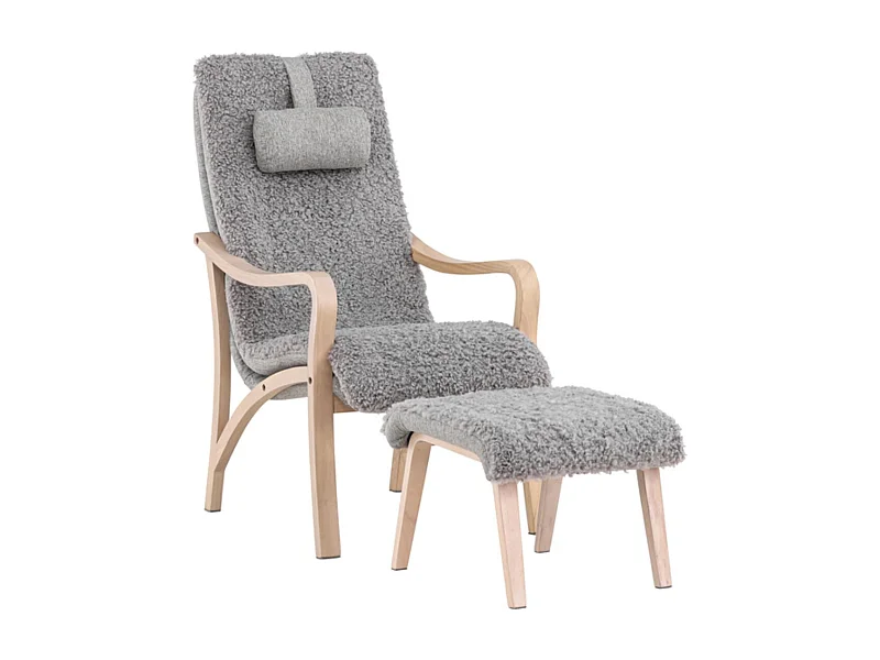 Fauteuil Avec Repose-Pieds "Faro" 107cm Gris
