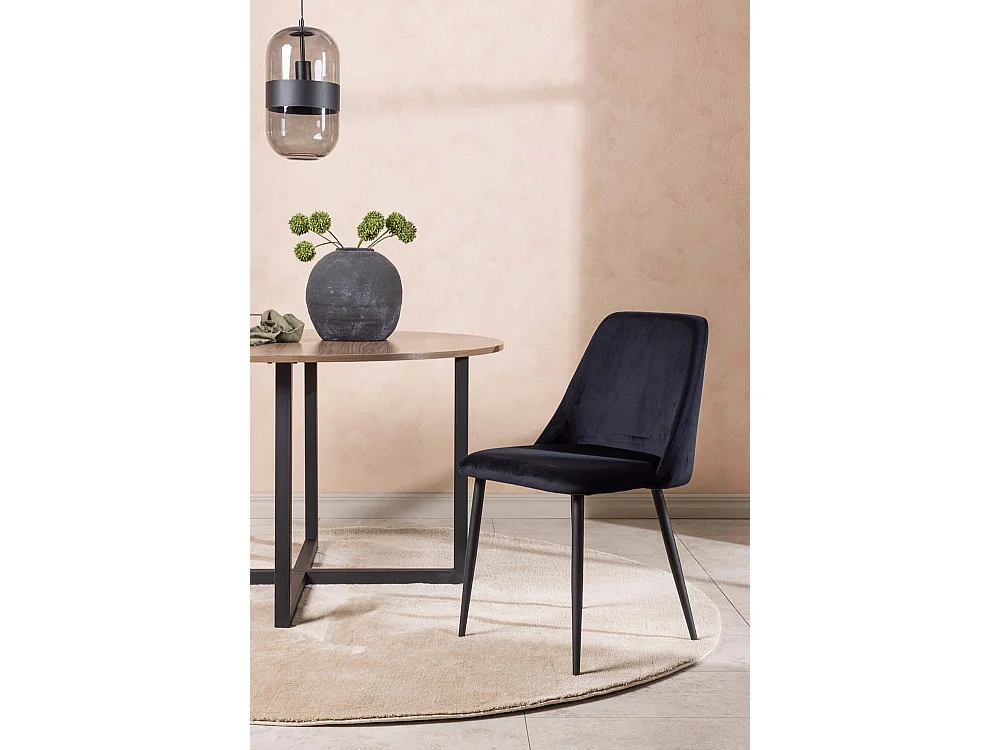 Night Esszimmerstuhl Velour schwarz.