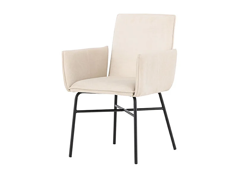 Petra Esszimmerstuhl mit Armlehnen Velours beige.
