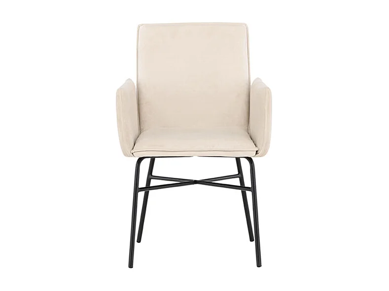 Petra Esszimmerstuhl mit Armlehnen Velours beige.