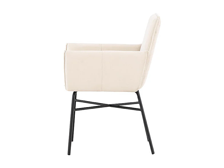 Petra Esszimmerstuhl mit Armlehnen Velours beige.