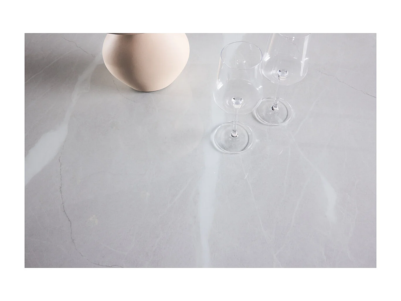 Table à Manger en Verre "Haron" 120cm Blanc & Naturel