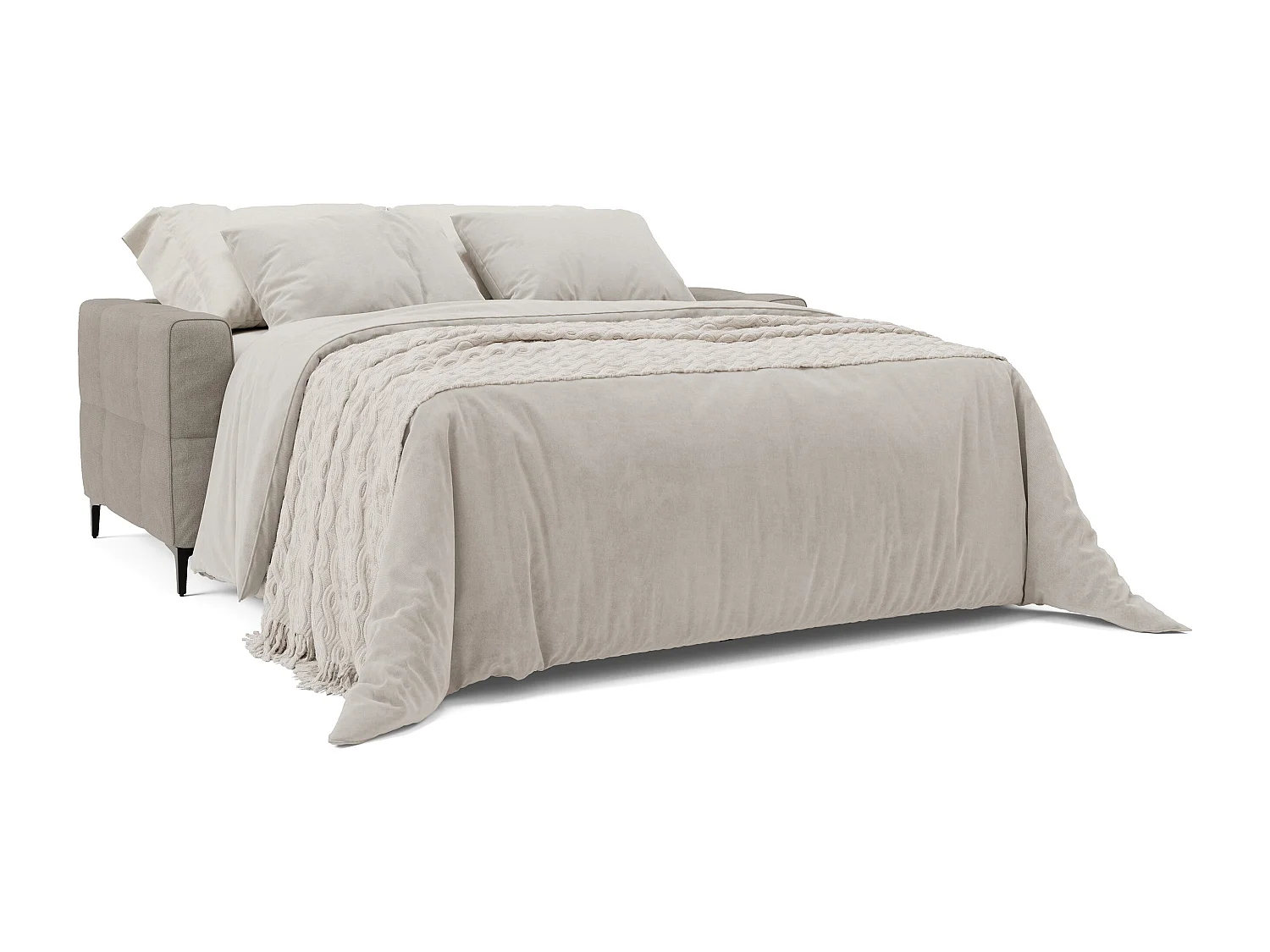 Gardenia Divano letto materasso alto 18 cm con poggiatesta reclinabili e rivestimento impermeabile T02 178 cm (mat. 120x197) grigio chiaro