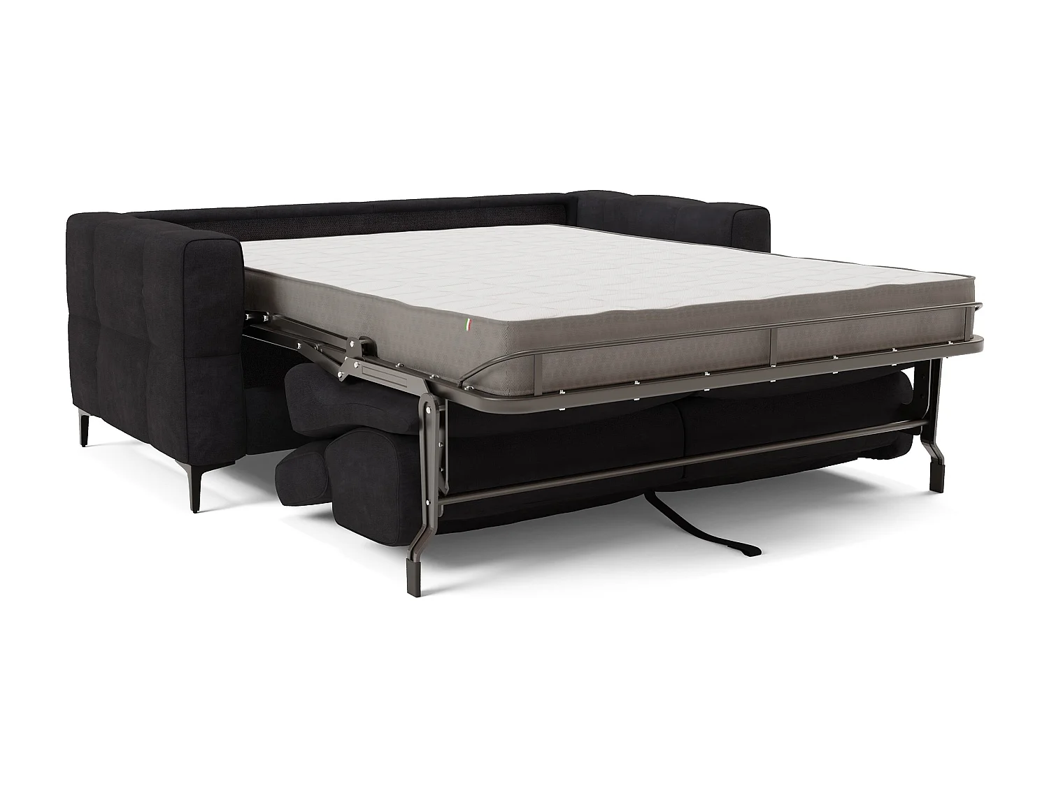 Gardenia Divano letto materasso alto 18 cm con poggiatesta reclinabili e rivestimento impermeabile T02 178 cm (mat. 120x197) nero