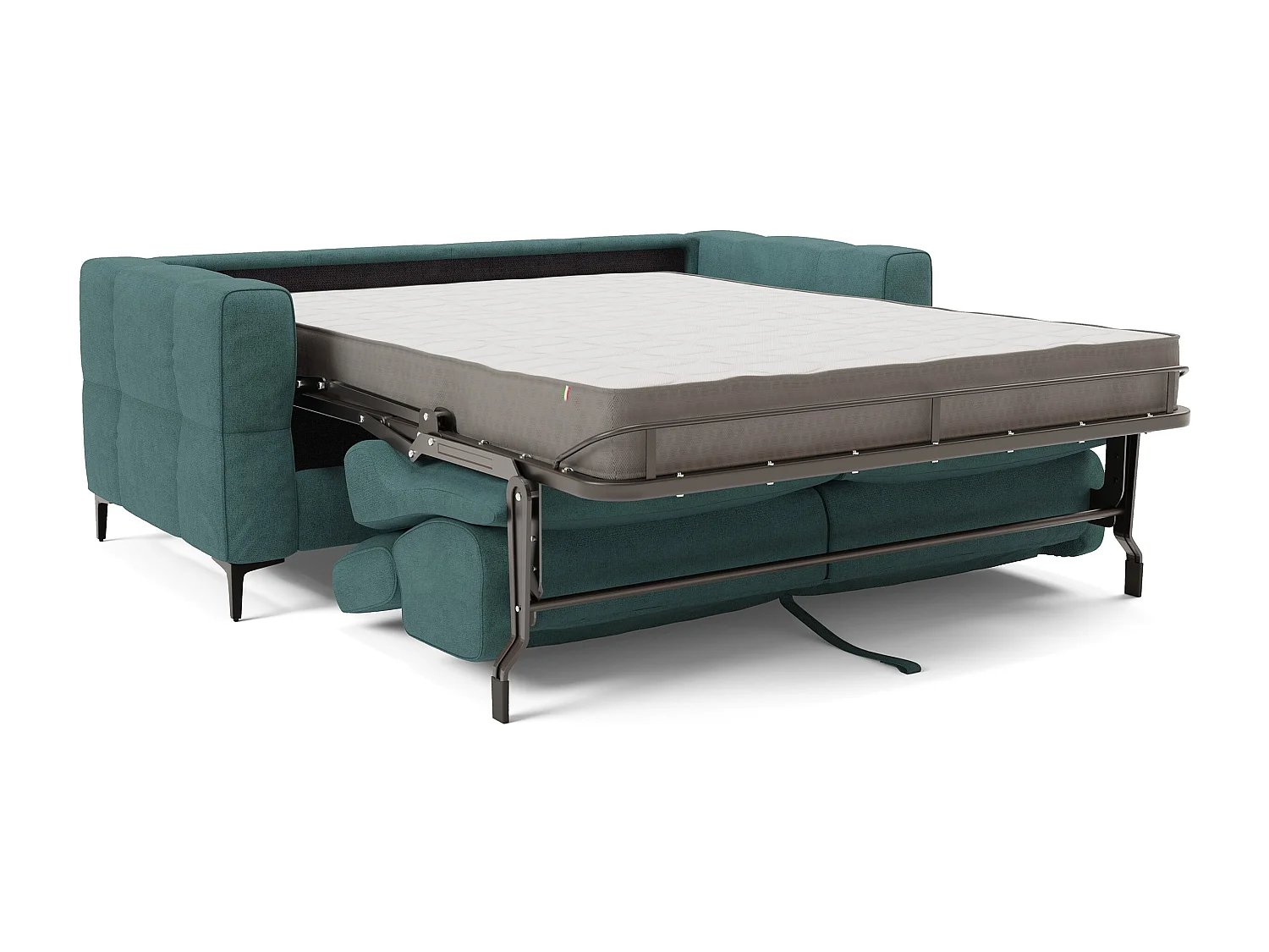 Gardenia Divano letto materasso alto 18 cm con poggiatesta reclinabili e rivestimento impermeabile T02 218 cm (mat. 160x197) petrolio