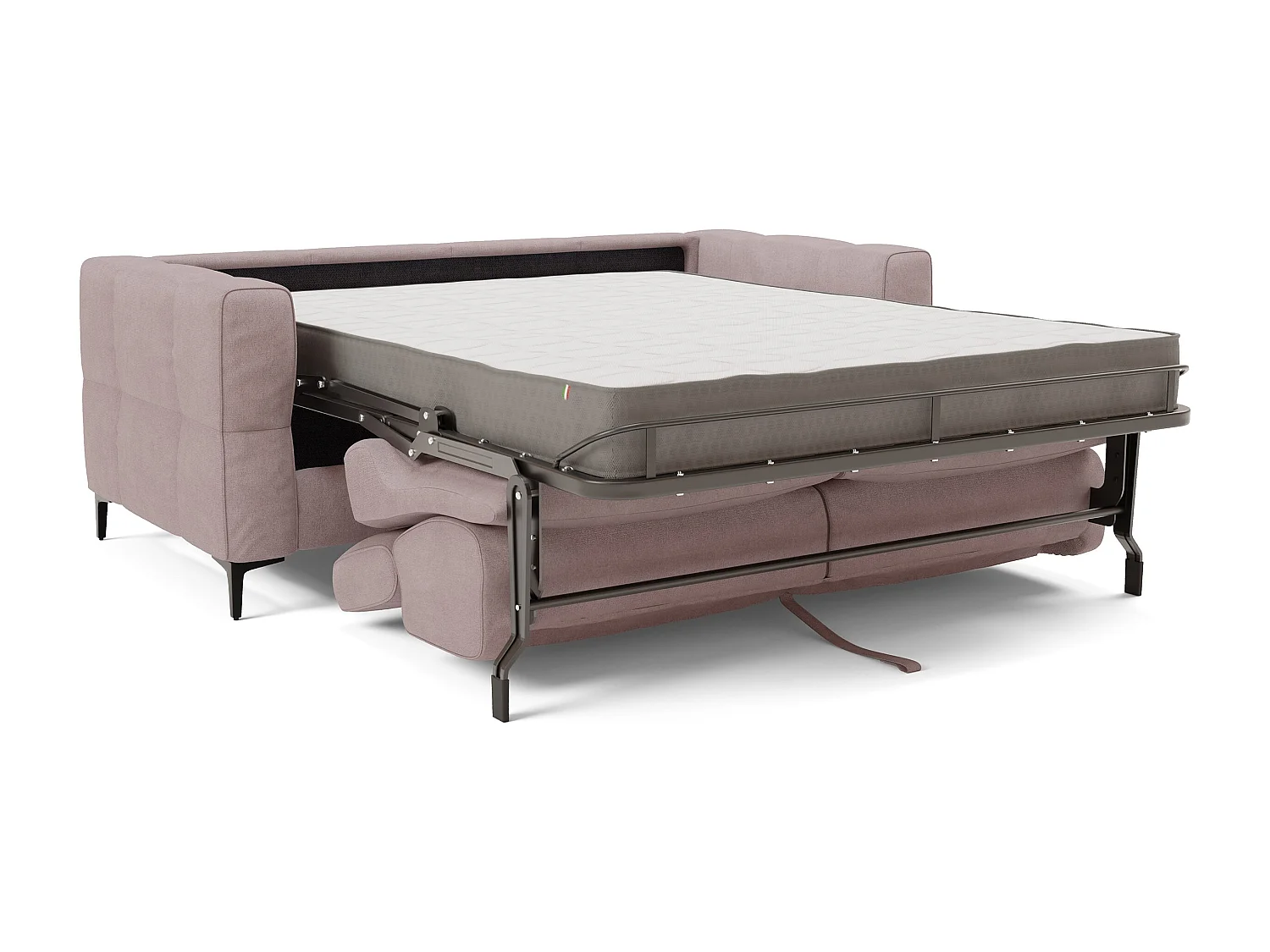 Gardenia Schlafsofa mit 18 cm hoher Matratze wasserfestem Stoff T02 178 cm (mat. 120x197) Rosa