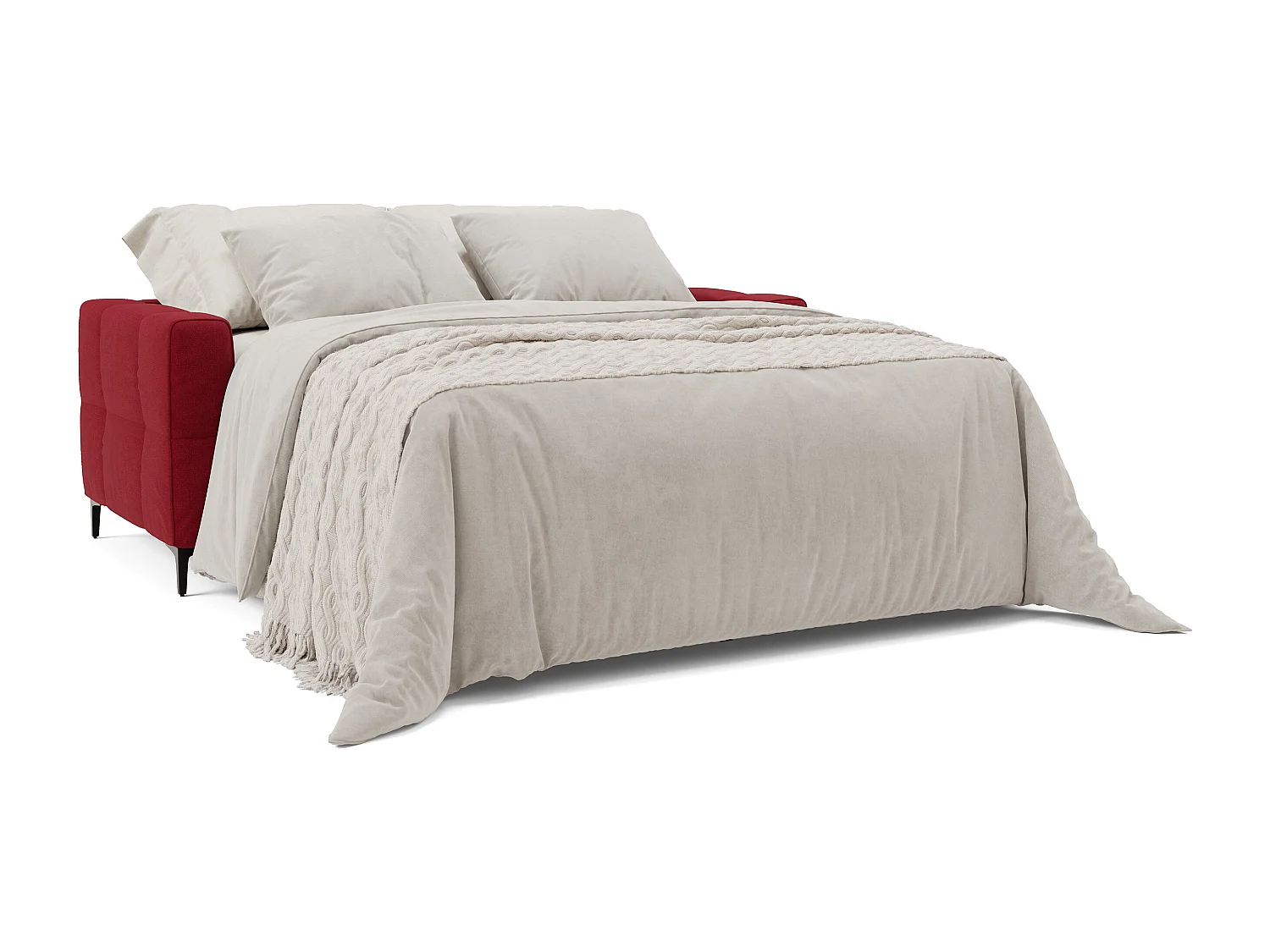 Gardenia Schlafsofa mit 18 cm hoher Matratze wasserfestem Stoff T02 178 cm (mat. 120x197) Rot