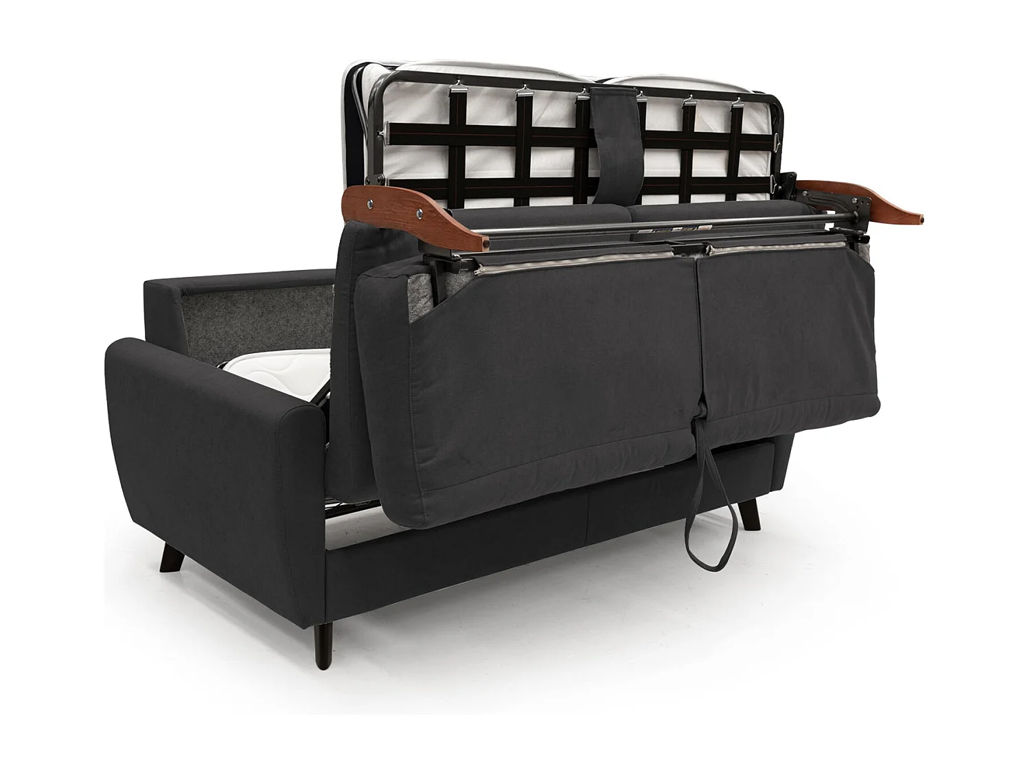 Callisto Canapé lit convertible en tissu doux imperméable T02 208 cm (mat. 160x197) creme