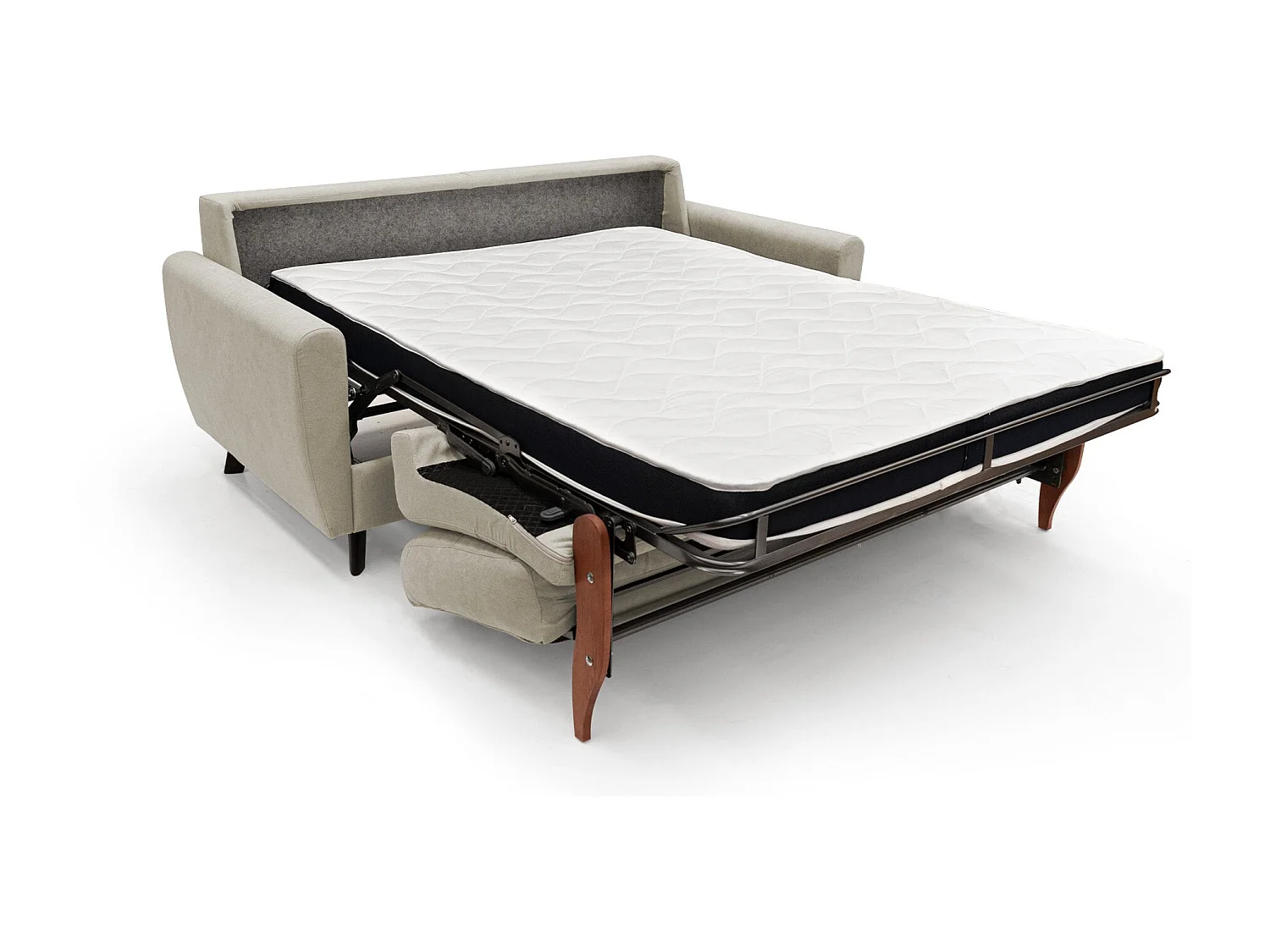 Callisto Schlafsofa aus weichem, wasserfestem Stoff T02 208 cm (mat. 160x197) schwarz