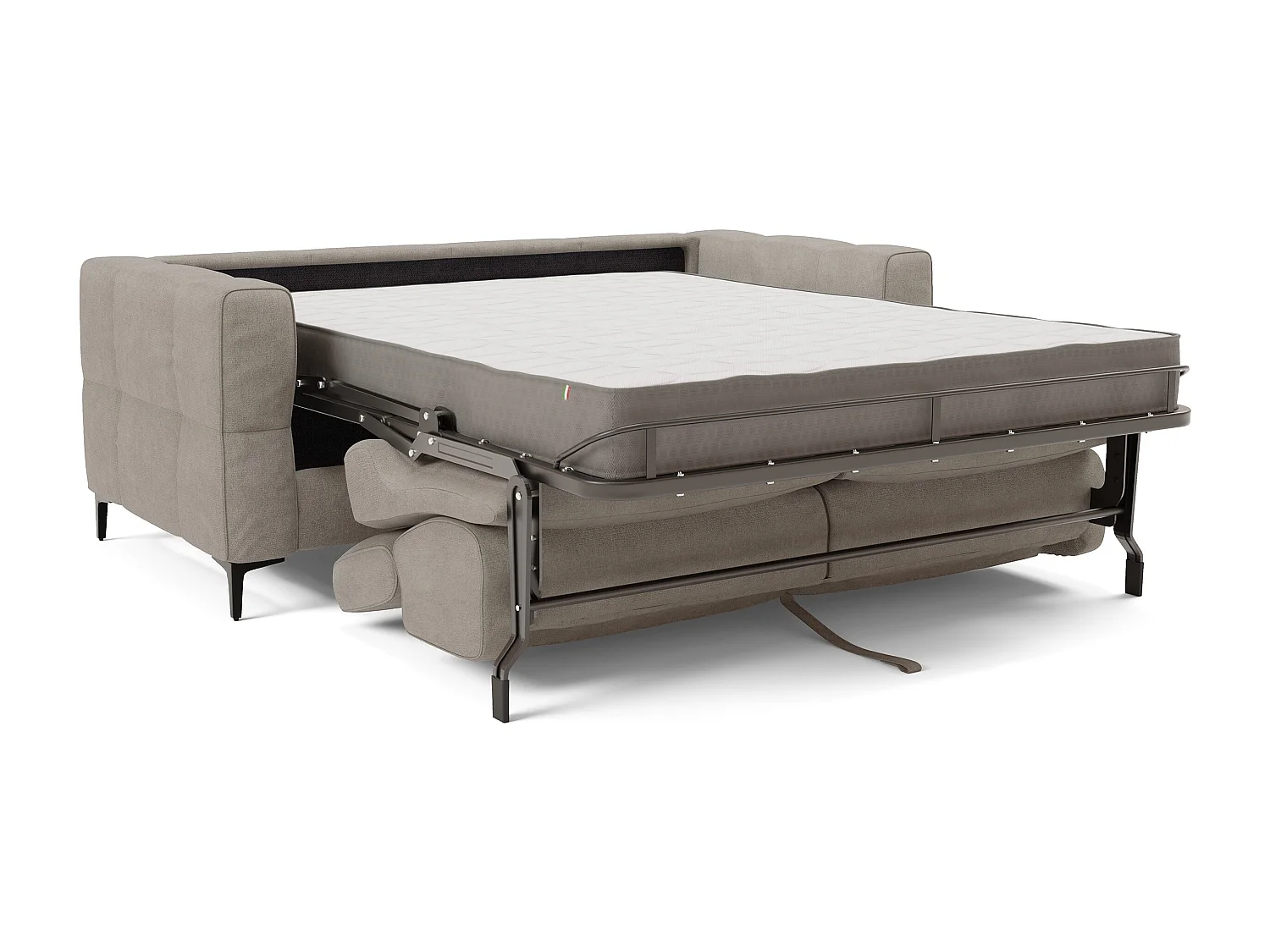 Gardenia Divano letto materasso alto 18 cm con poggiatesta reclinabili e rivestimento impermeabile T02 218 cm (mat. 160x197) grigio chiaro