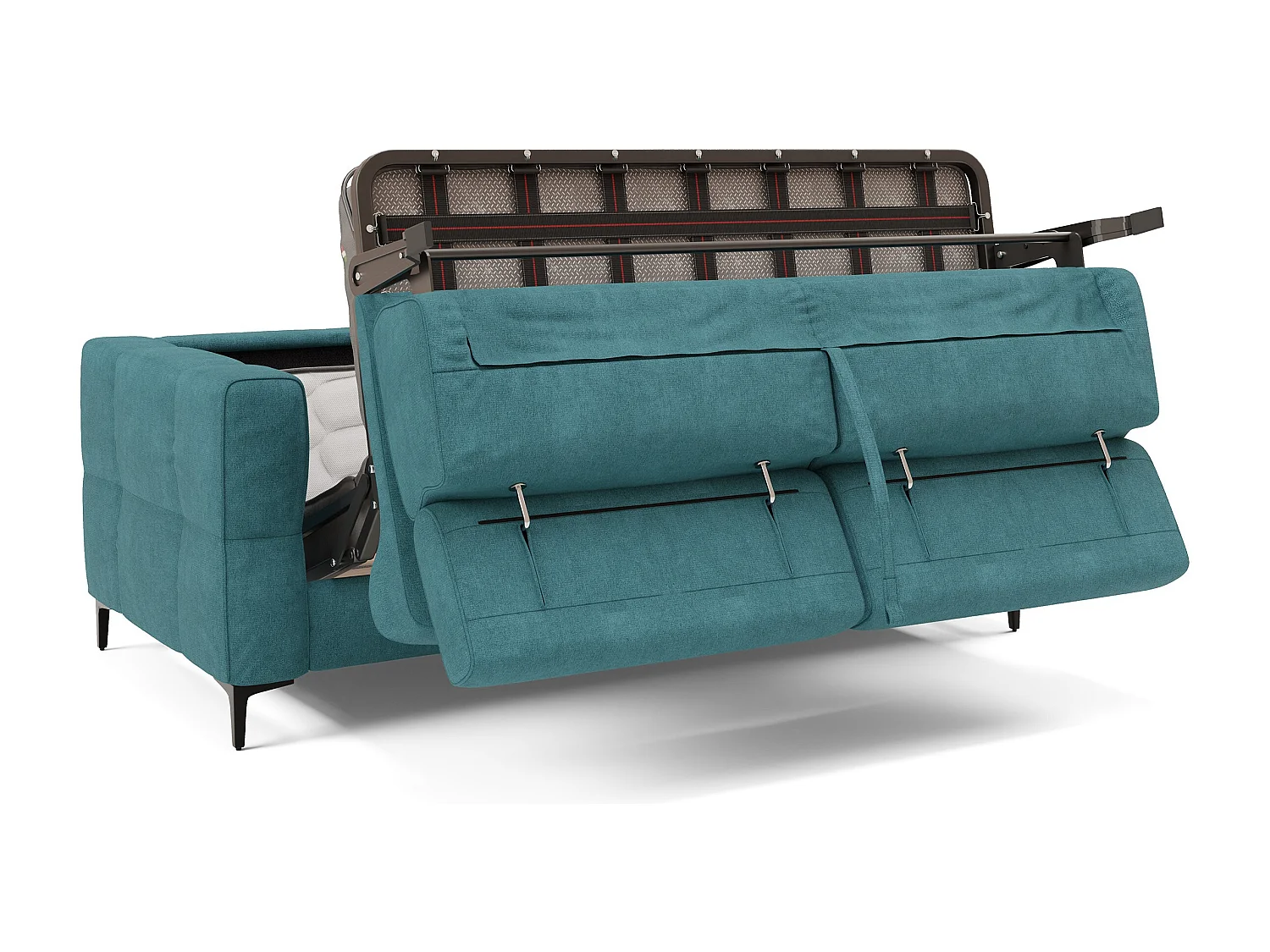 Gardenia Divano letto materasso alto 18 cm con poggiatesta reclinabili e rivestimento impermeabile T02 218 cm (mat. 160x197) azzurro