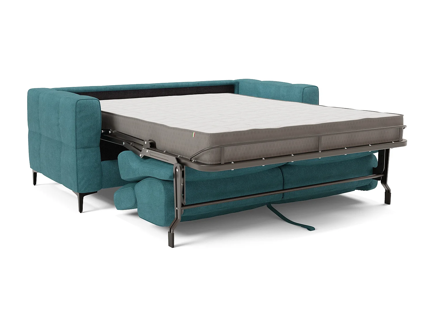 Gardenia Schlafsofa mit 18 cm hoher Matratze wasserfestem Stoff T02 218 cm (mat. 160x197) Hellblau