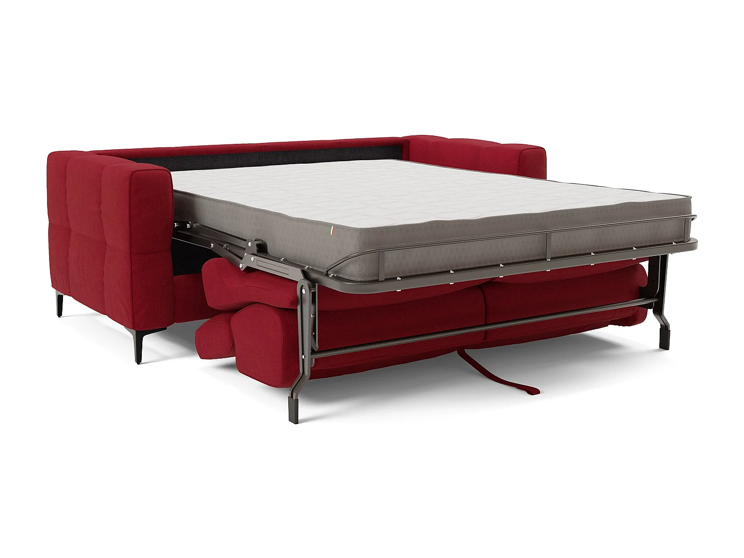 Gardenia Schlafsofa mit 18 cm hoher Matratze wasserfestem Stoff T02 198 cm (mat. 140x197) Rot