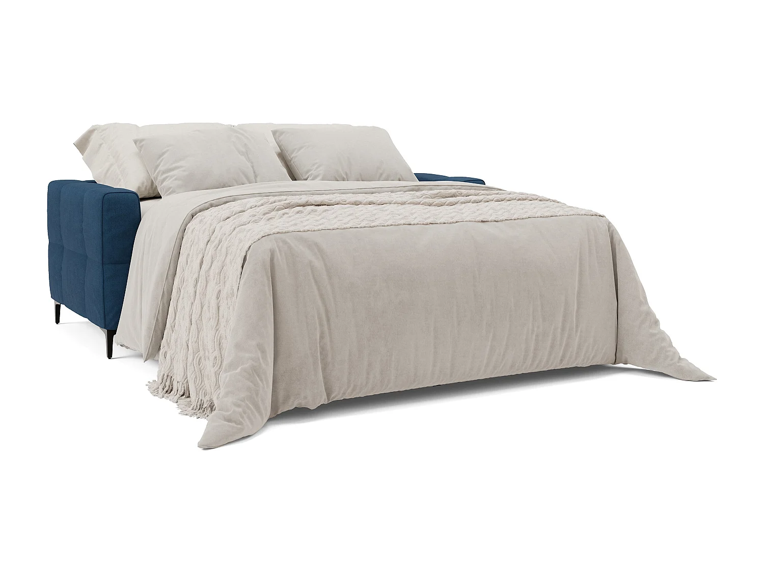 Gardenia Schlafsofa mit 18 cm hoher Matratze wasserfestem Stoff T02 218 cm (mat. 160x197) Blau