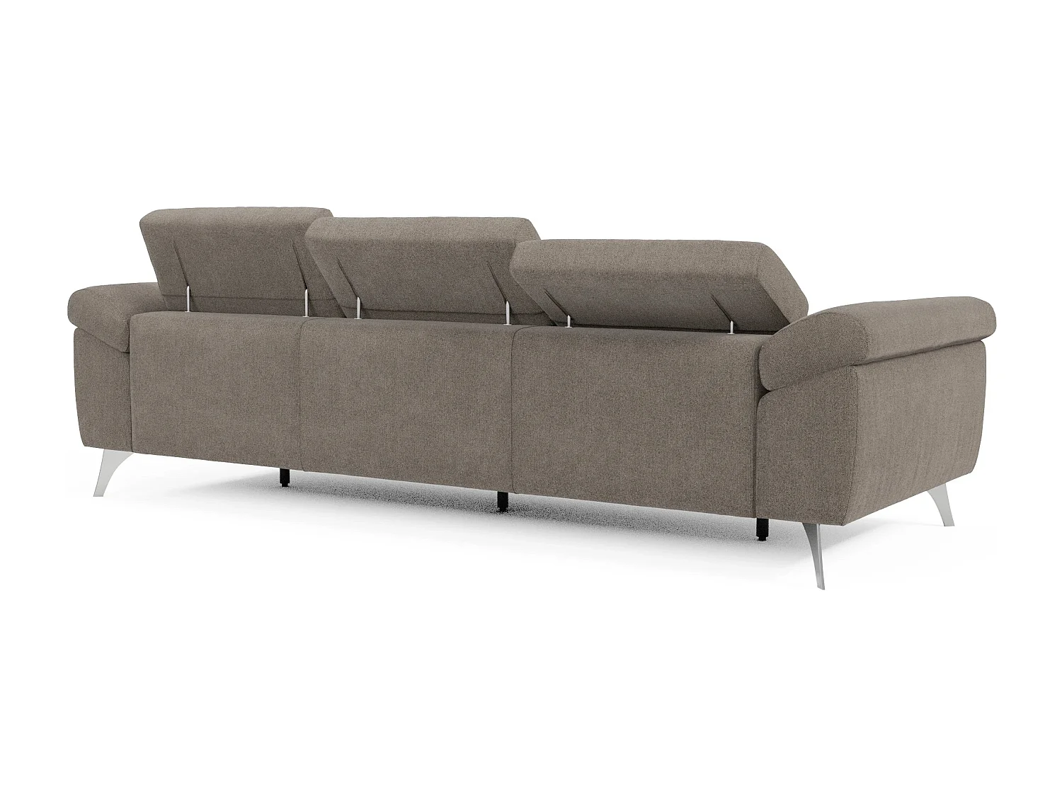 Donatello Sofa mit ausziehbaren Sitzen, Armlehnen mit Staufach aus abwaschbarem Stoff T23 265 cm Taupe