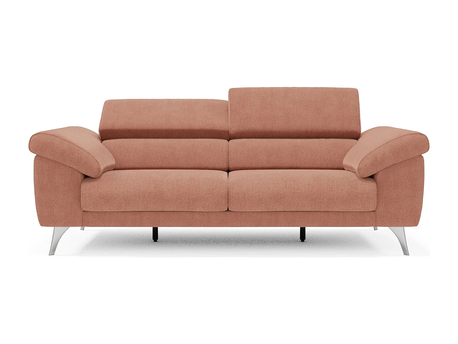 Donatello Sofa mit ausziehbaren Sitzen, Armlehnen mit Staufach aus abwaschbarem Stoff T23 183 cm Pfirsich