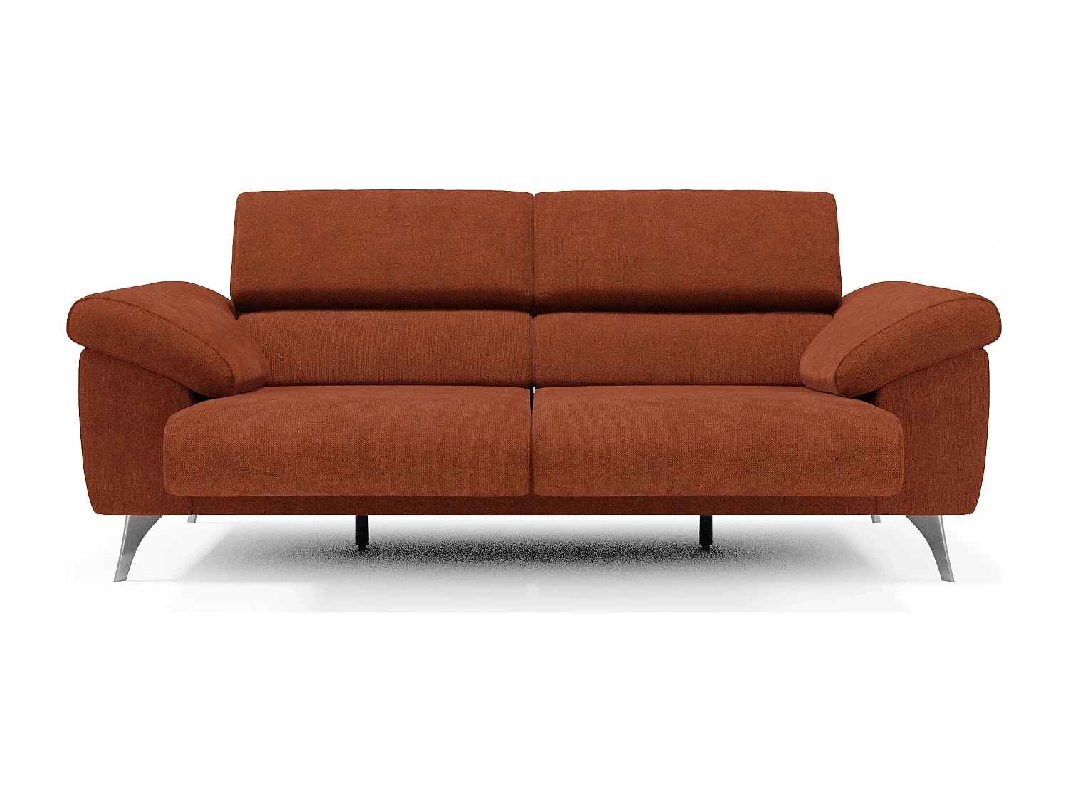 Donatello Sofa mit ausziehbaren Sitzen, Armlehnen mit Staufach aus abwaschbarem Stoff T23 213 cm Rostrot