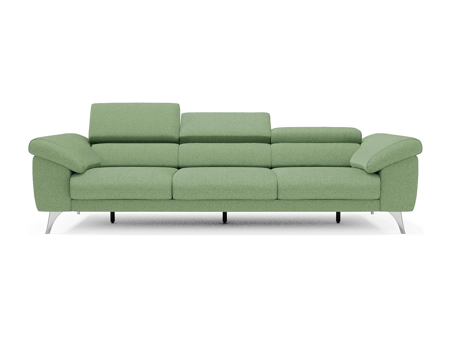 Donatello Sofa mit ausziehbaren Sitzen, Armlehnen mit Staufach aus abwaschbarem Stoff T23 265 cm Menta