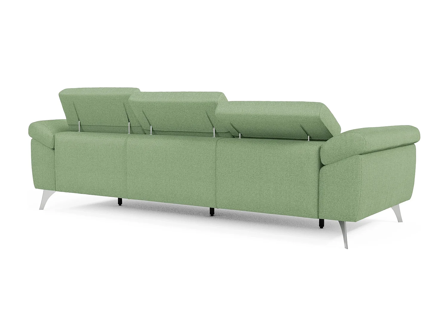 Donatello Sofa mit ausziehbaren Sitzen, Armlehnen mit Staufach aus abwaschbarem Stoff T23 265 cm Menta