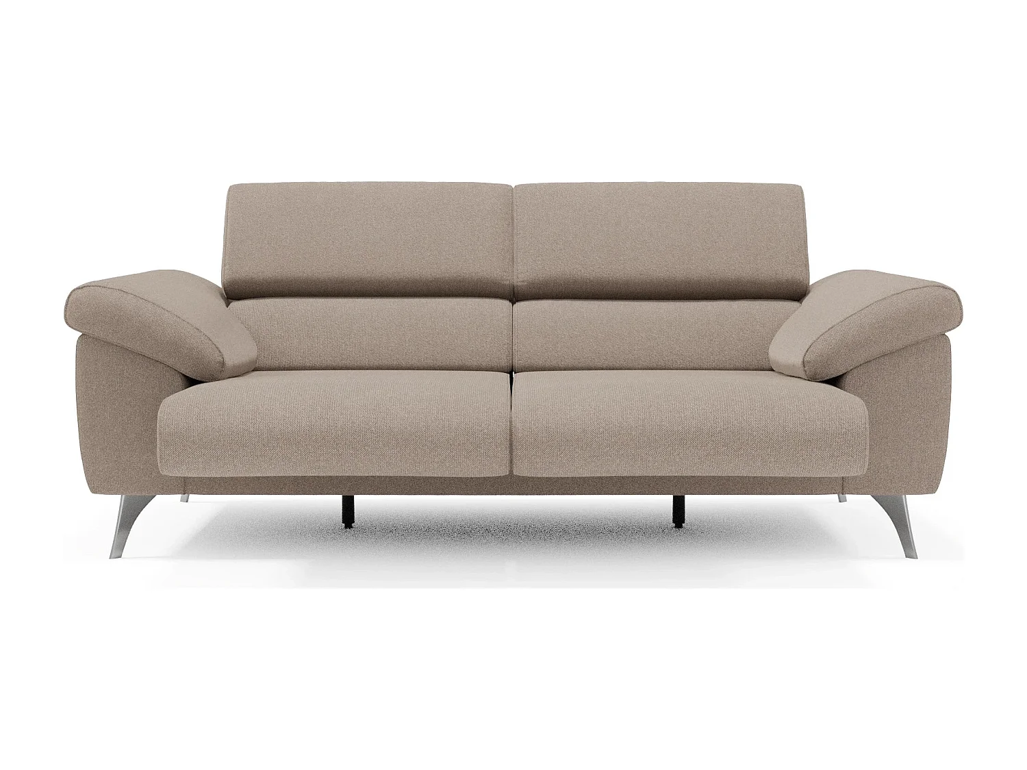 Donatello Sofa mit ausziehbaren Sitzen, Armlehnen mit Staufach aus abwaschbarem Stoff T23 213 cm Graubeige