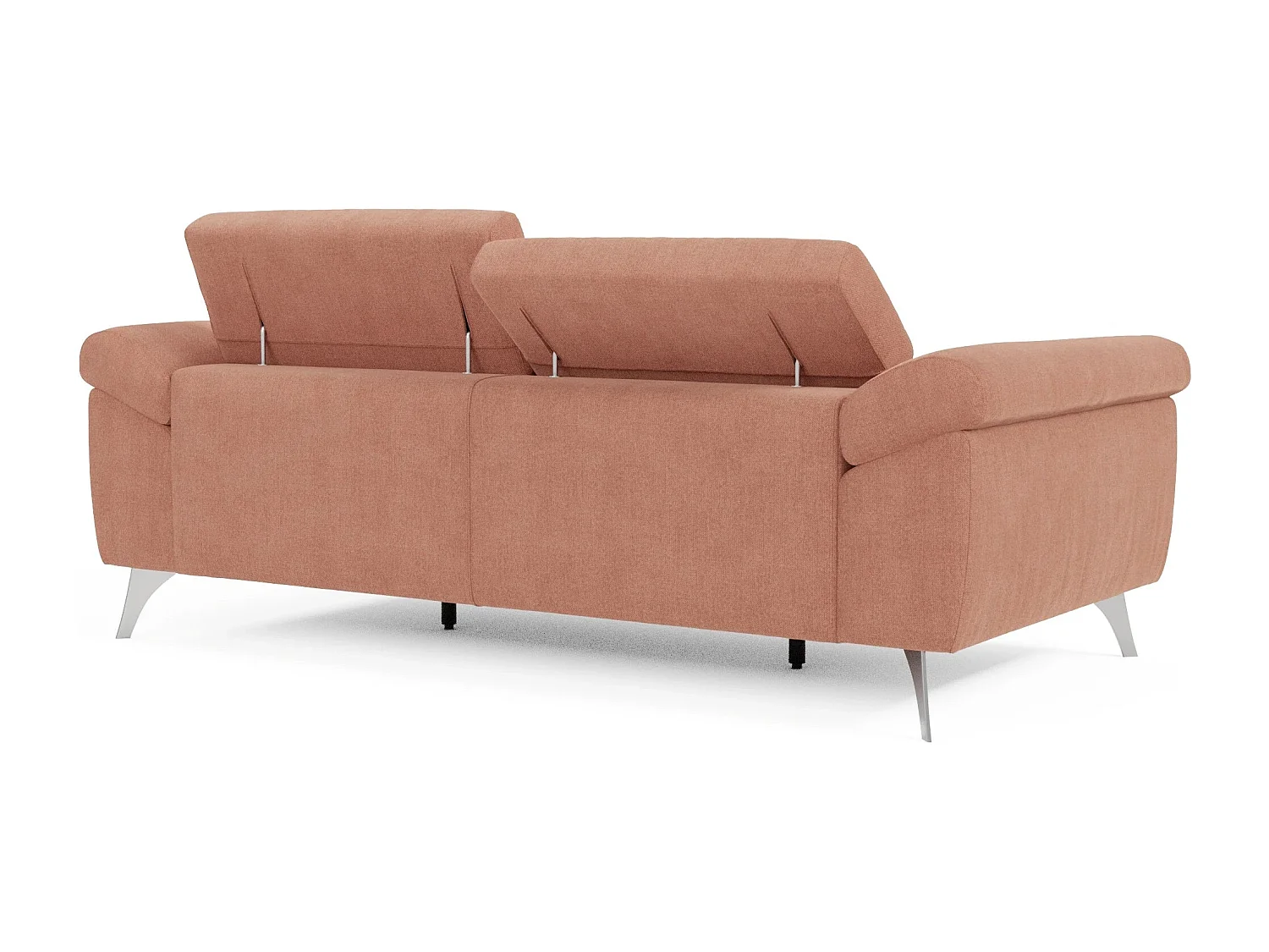 Donatello Sofa mit ausziehbaren Sitzen, Armlehnen mit Staufach aus abwaschbarem Stoff T23 213 cm Pfirsich