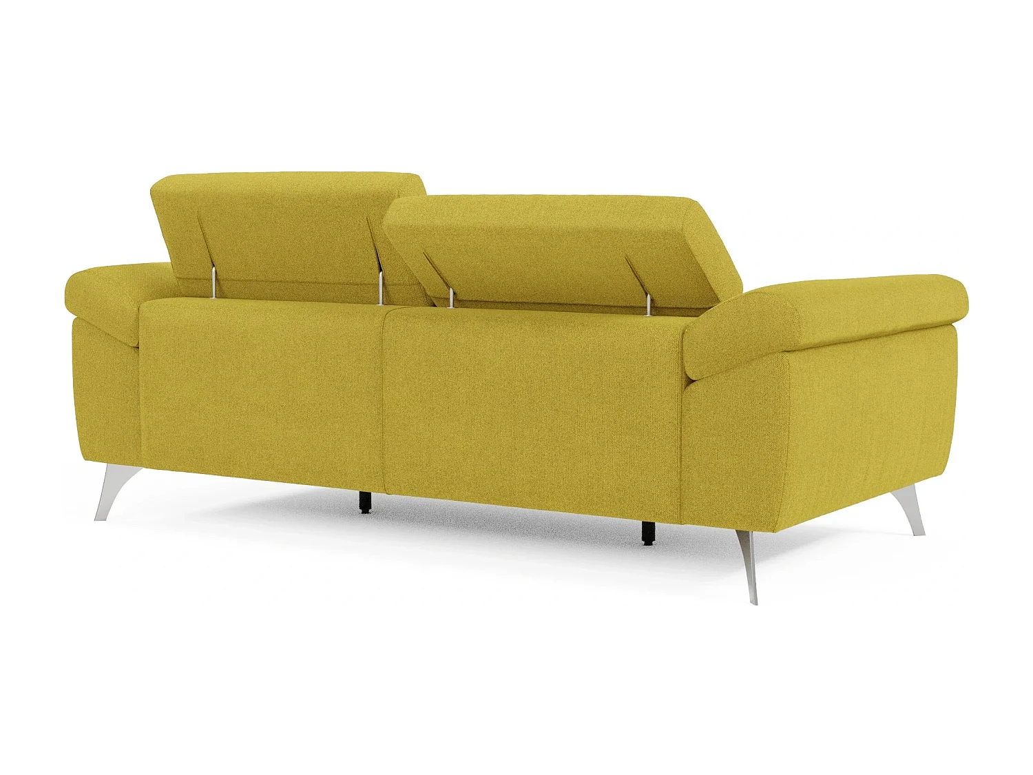 Donatello Sofa mit ausziehbaren Sitzen, Armlehnen mit Staufach aus abwaschbarem Stoff T23 183 cm Gelb