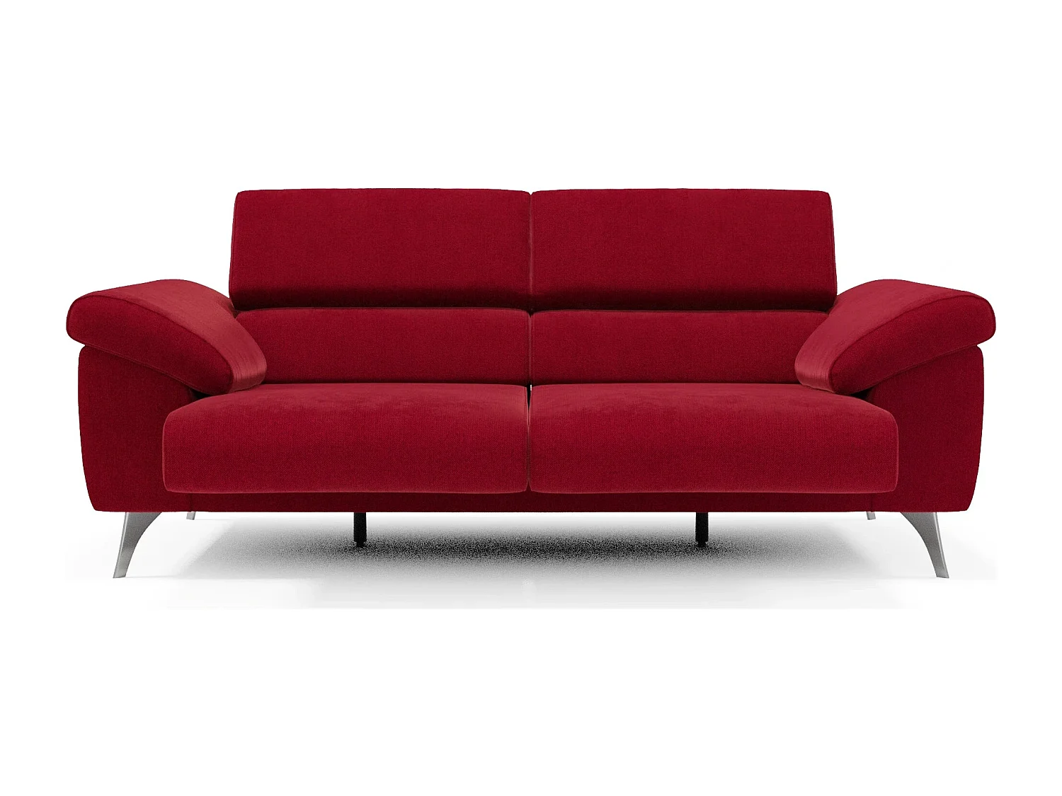 Donatello Sofa mit ausziehbaren Sitzen, Armlehnen mit Staufach aus abwaschbarem Stoff T23 183 cm Burgunder