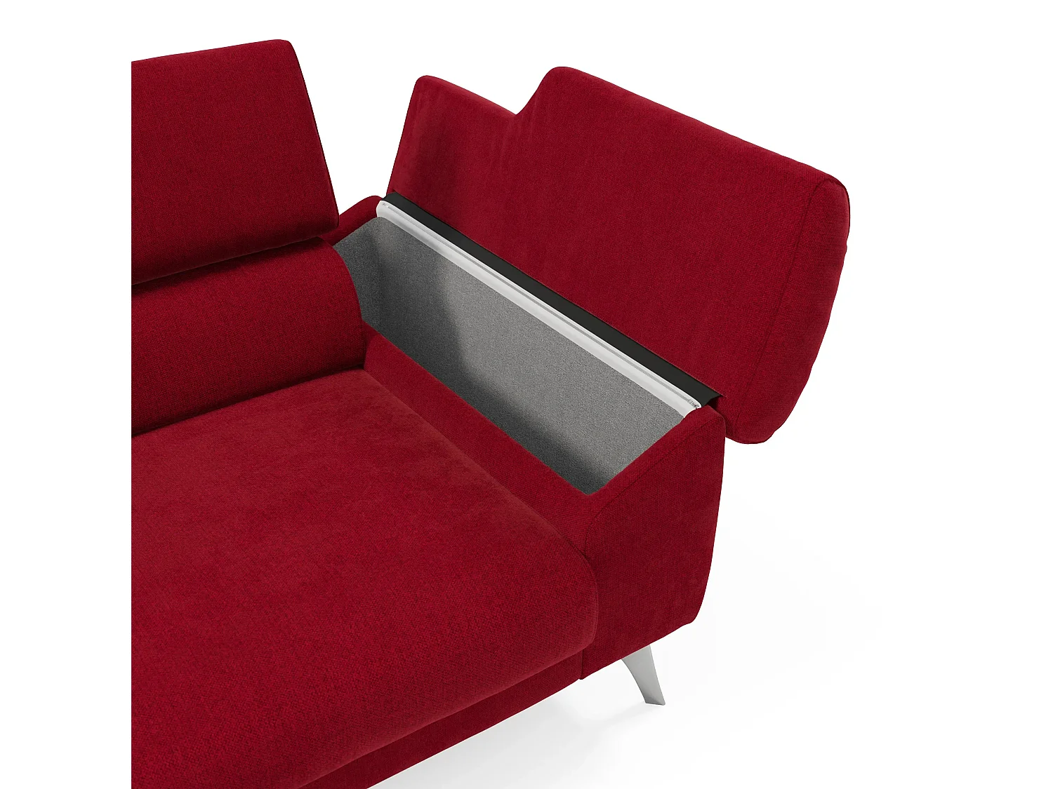 Donatello Sofa mit ausziehbaren Sitzen, Armlehnen mit Staufach aus abwaschbarem Stoff T23 183 cm Burgunder