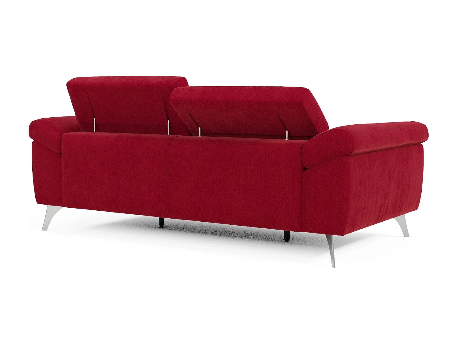 Donatello Sofa mit ausziehbaren Sitzen, Armlehnen mit Staufach aus abwaschbarem Stoff T23 213 cm Burgunder