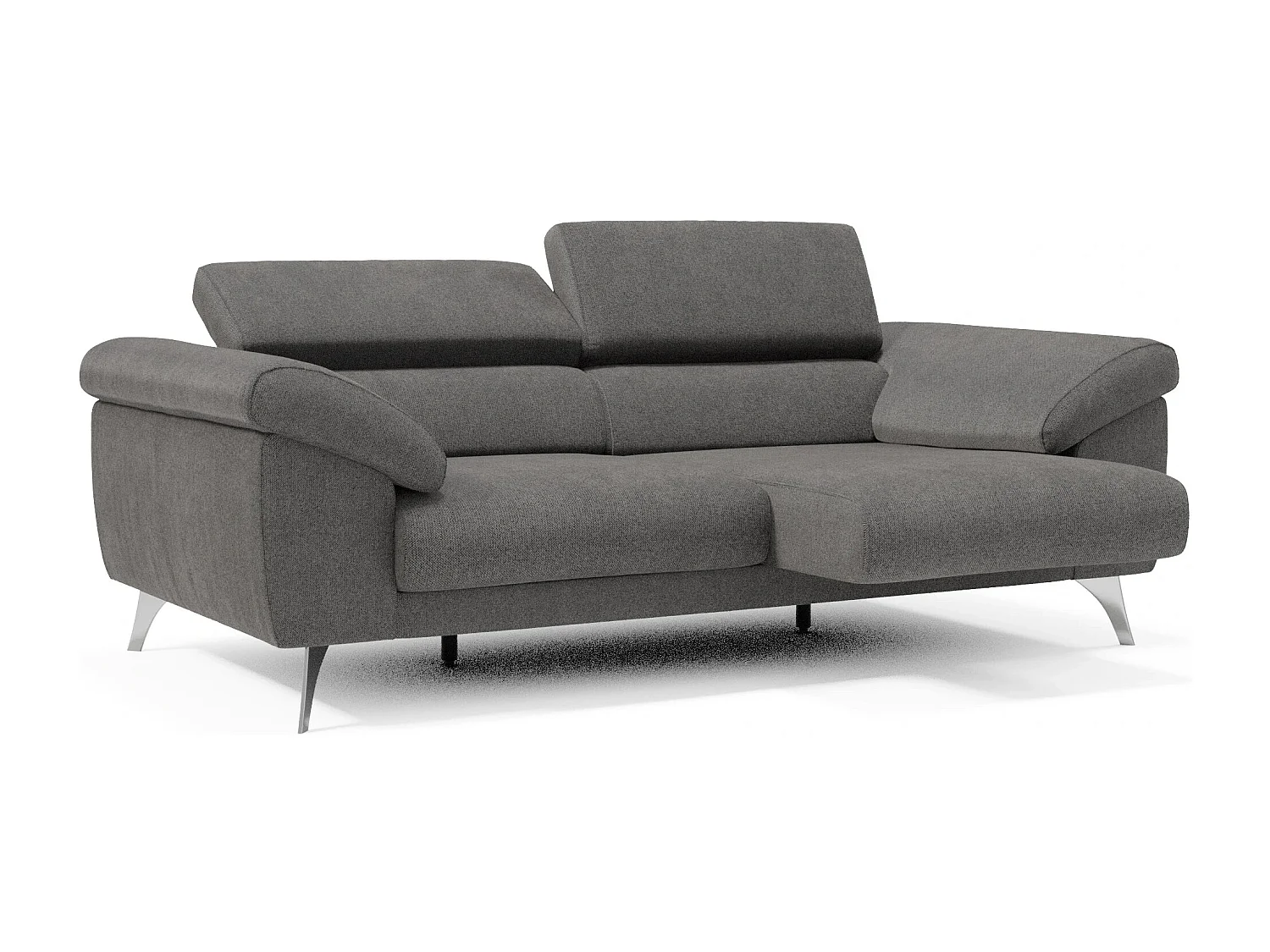 Donatello Sofa mit ausziehbaren Sitzen, Armlehnen mit Staufach aus abwaschbarem Stoff T23 183 cm Anthrazit