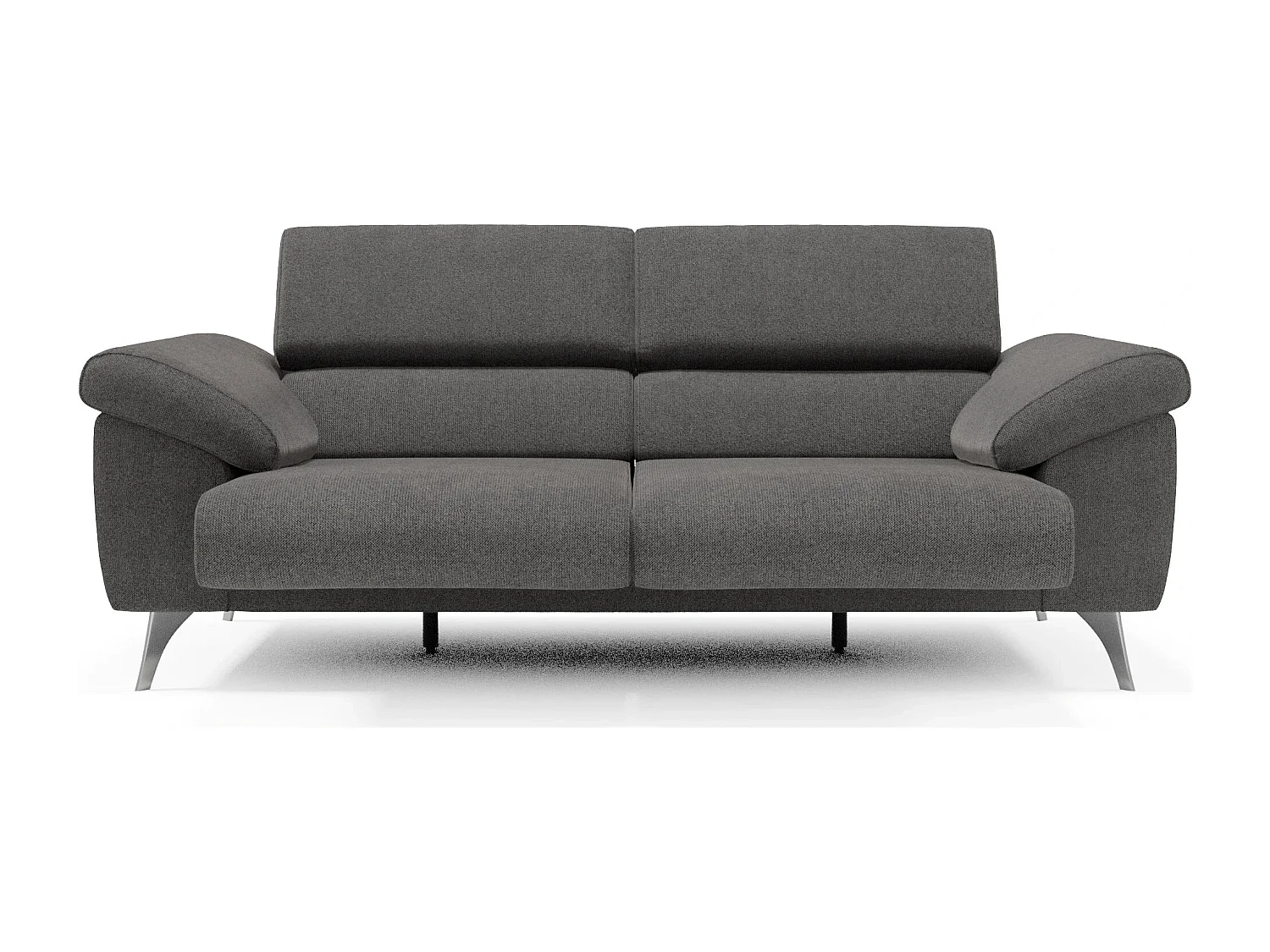 Donatello Sofa mit ausziehbaren Sitzen, Armlehnen mit Staufach aus abwaschbarem Stoff T23 213 cm Anthrazit