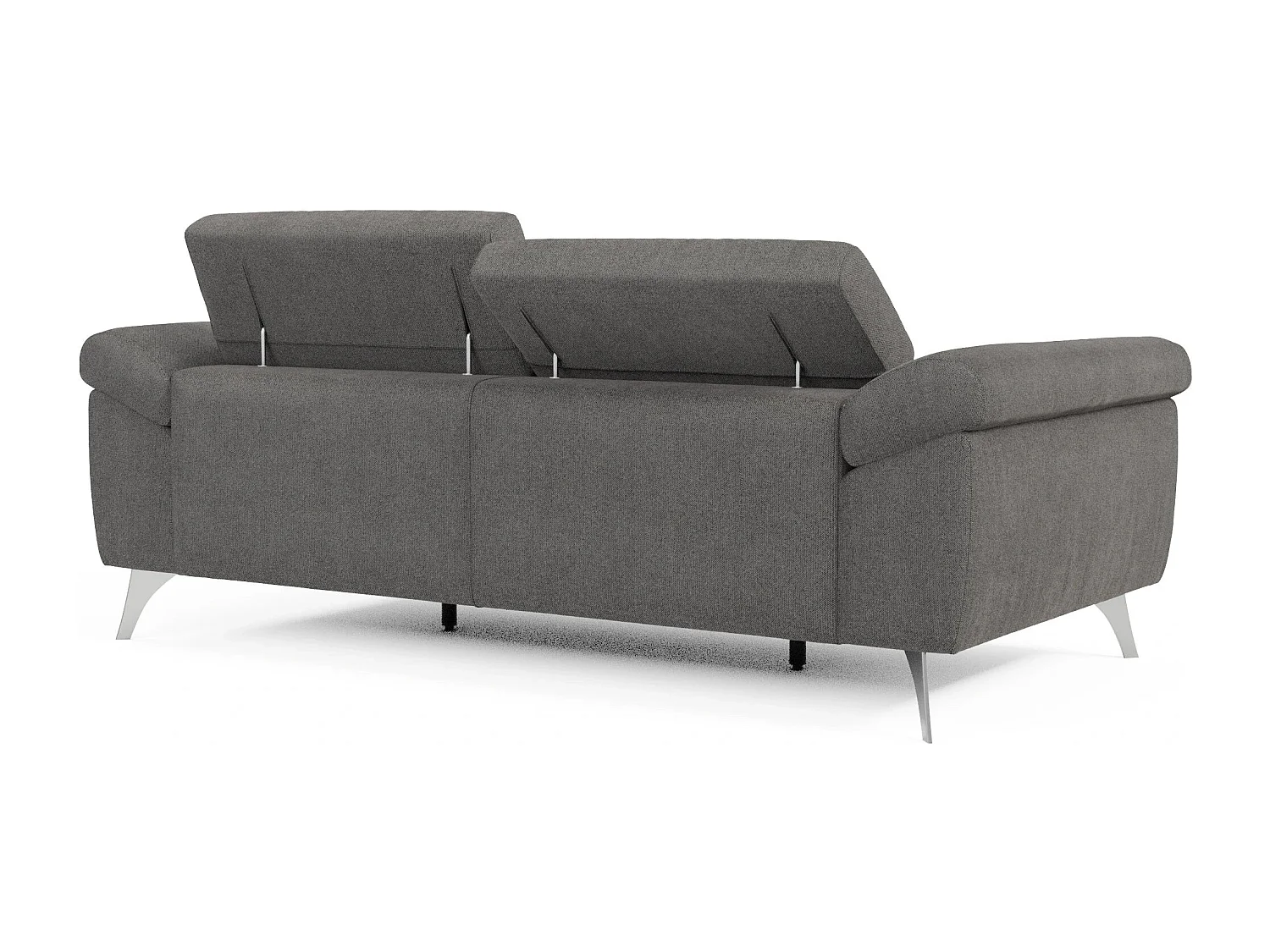 Donatello Sofa mit ausziehbaren Sitzen, Armlehnen mit Staufach aus abwaschbarem Stoff T23 213 cm Anthrazit