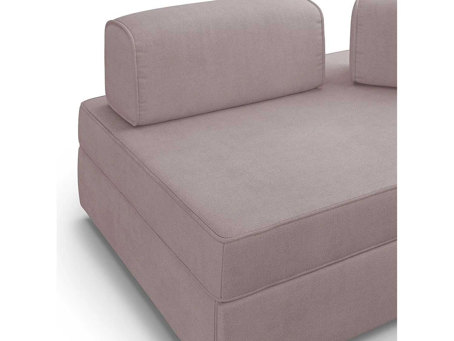 Liberty Sofá sin puff extraíble y respaldo desmontable en tela impermeable 200 cm Rosa