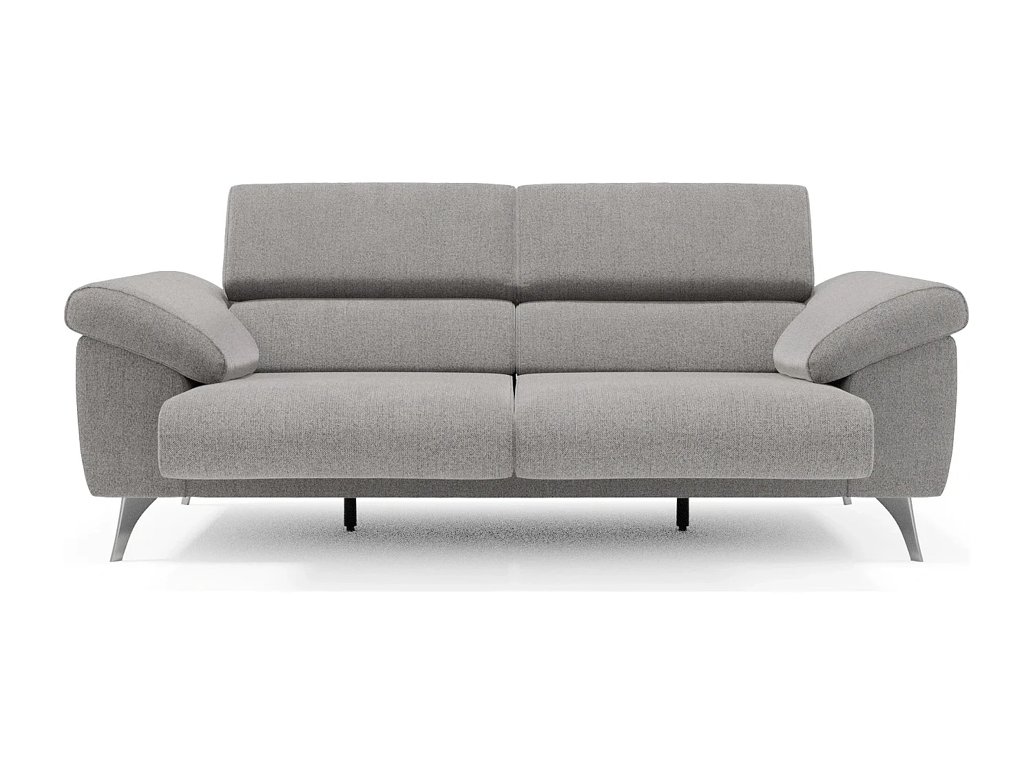 Donatello Sofa mit ausziehbaren Sitzen, Armlehnen mit Staufach aus abwaschbarem Stoff T23 213 cm Grau