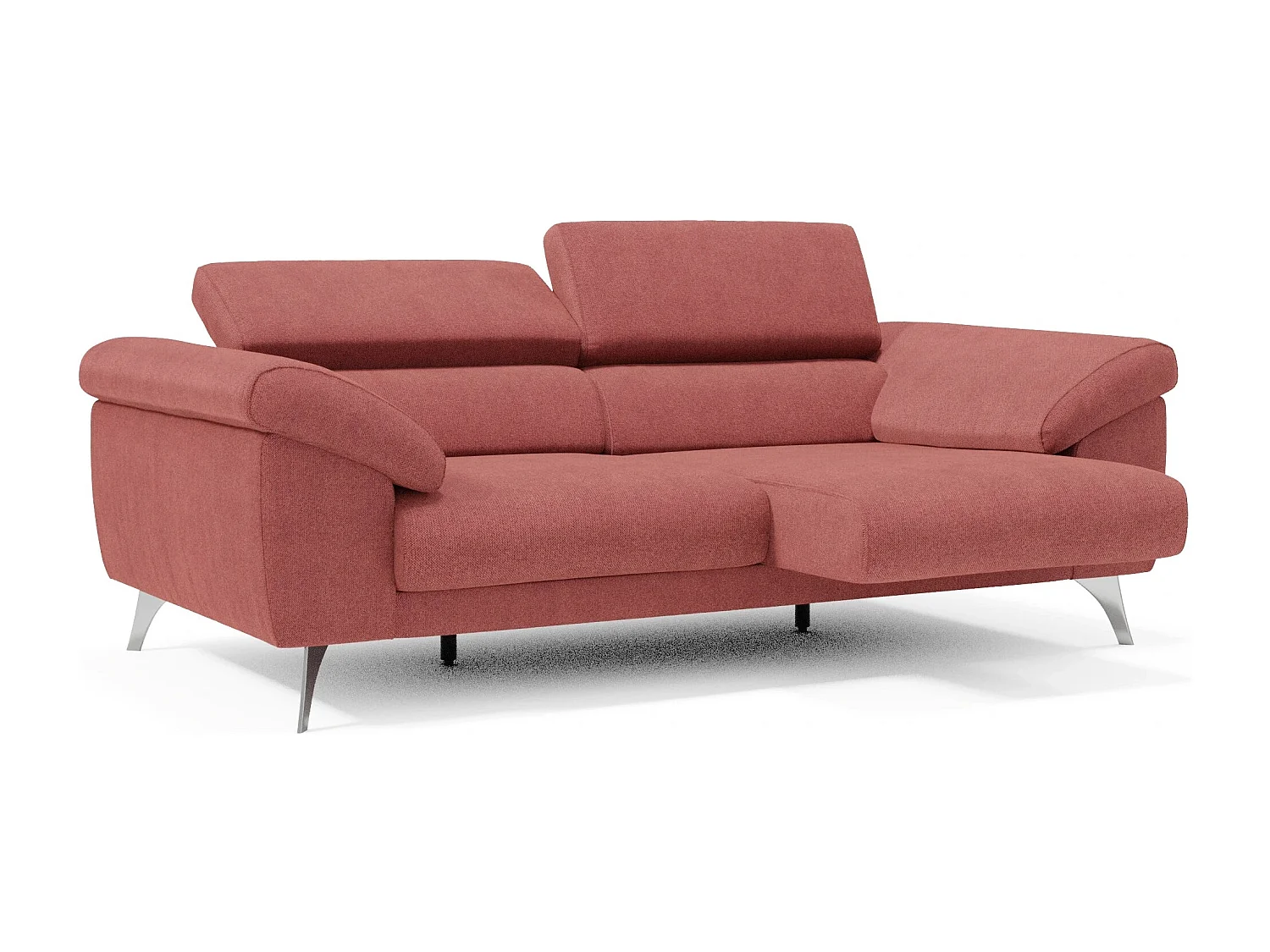 Donatello Sofa mit ausziehbaren Sitzen, Armlehnen mit Staufach aus abwaschbarem Stoff T23 213 cm Kirschrot