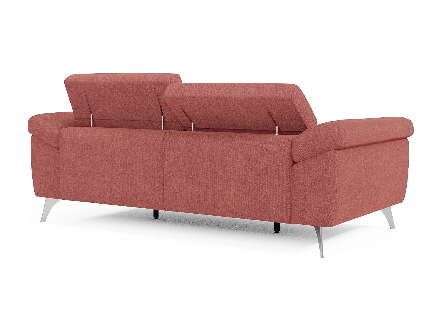 Donatello Sofa mit ausziehbaren Sitzen, Armlehnen mit Staufach aus abwaschbarem Stoff T23 213 cm Kirschrot