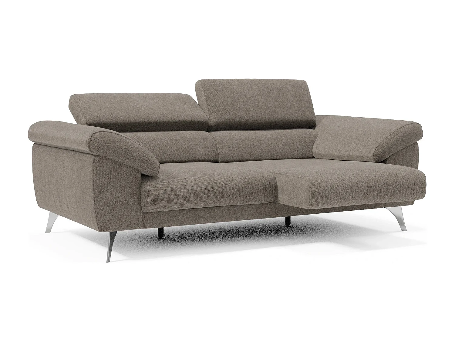 Donatello Sofa mit ausziehbaren Sitzen, Armlehnen mit Staufach aus abwaschbarem Stoff T23 213 cm Taupe