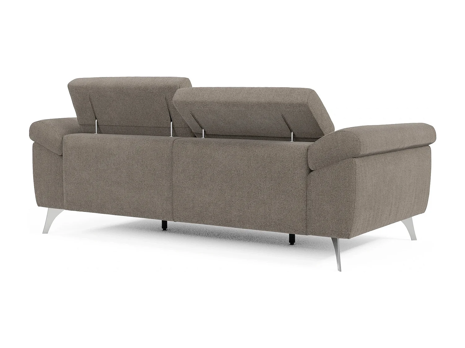 Donatello Sofa mit ausziehbaren Sitzen, Armlehnen mit Staufach aus abwaschbarem Stoff T23 213 cm Taupe