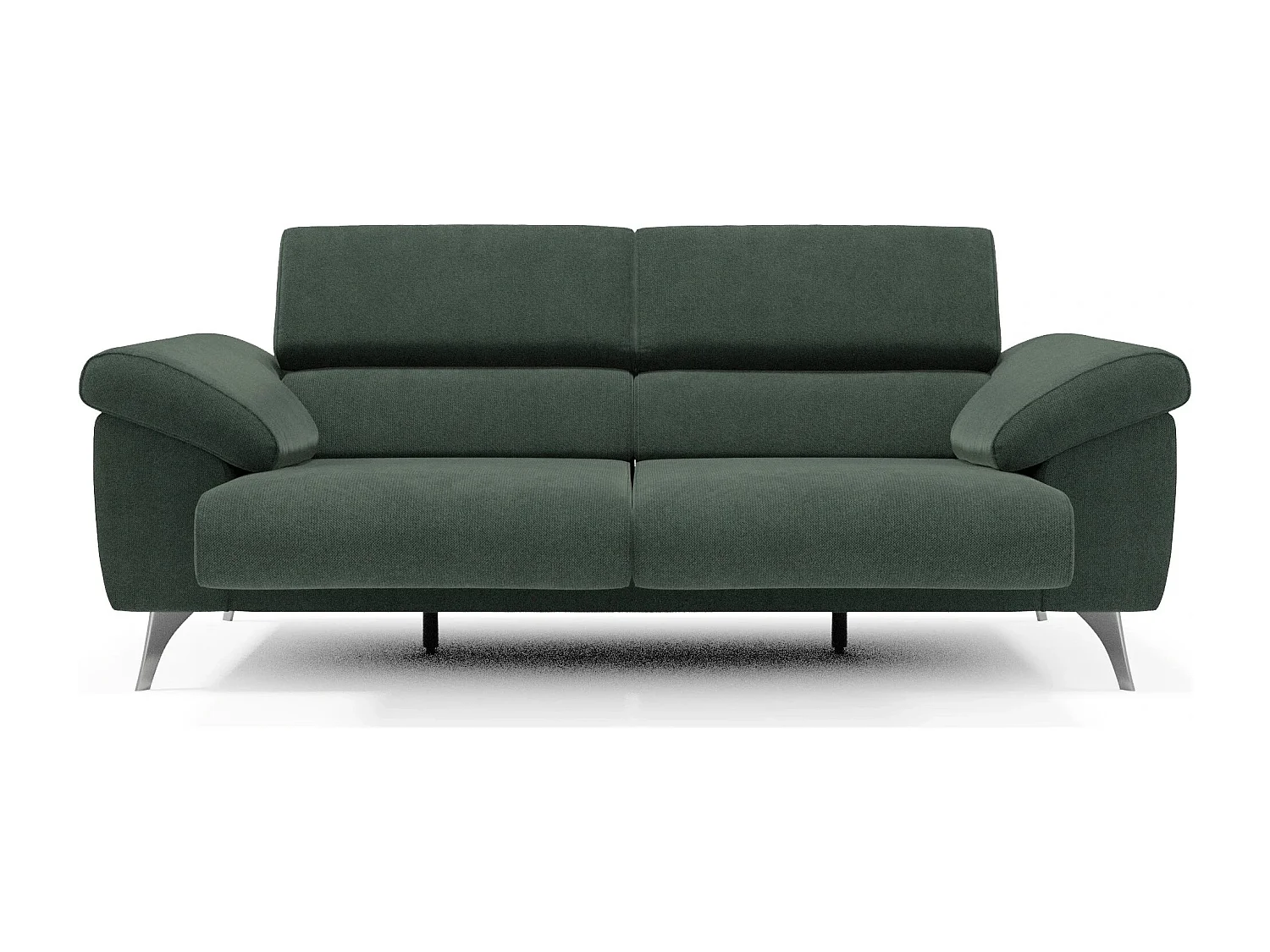Donatello Sofa mit ausziehbaren Sitzen, Armlehnen mit Staufach aus abwaschbarem Stoff T23 183 cm Grün