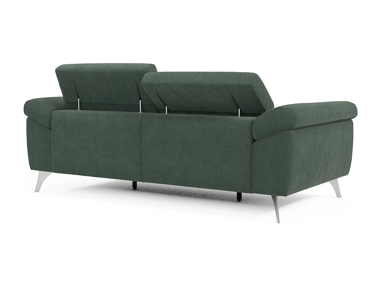 Donatello Sofa mit ausziehbaren Sitzen, Armlehnen mit Staufach aus abwaschbarem Stoff T23 183 cm Grün