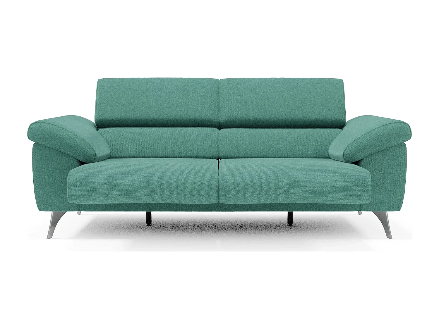 Donatello Sofa mit ausziehbaren Sitzen, Armlehnen mit Staufach aus abwaschbarem Stoff T23 183 cm Aquamarin