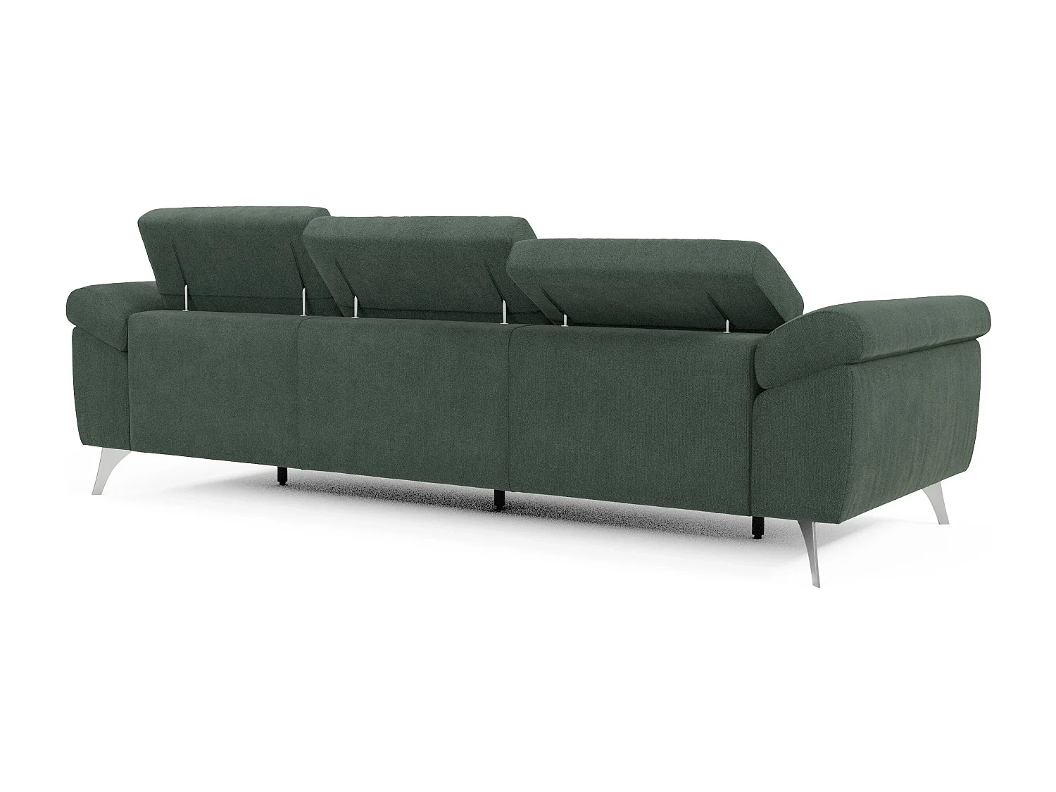 Donatello Sofa mit ausziehbaren Sitzen, Armlehnen mit Staufach aus abwaschbarem Stoff T23 265 cm Grün