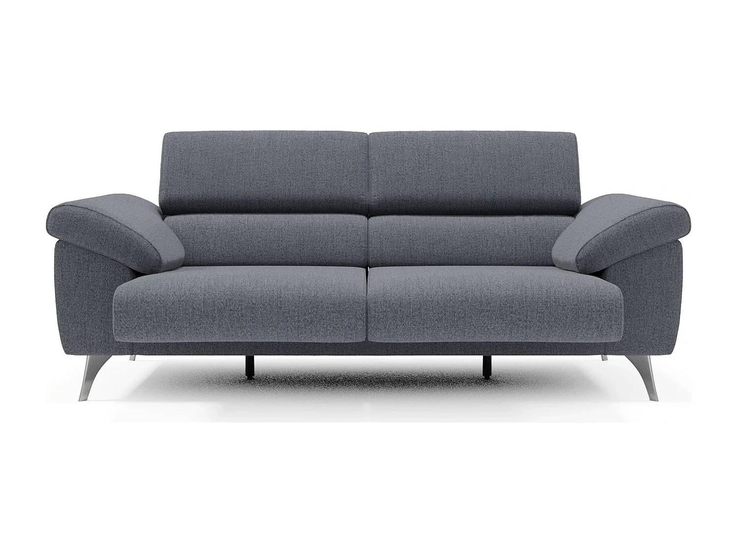 Donatello Sofa mit ausziehbaren Sitzen, Armlehnen mit Staufach aus abwaschbarem Stoff T23 213 cm Graphitblau